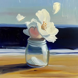 Küstenblume im Glas