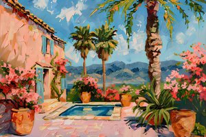 Mediterraner Poolgarten