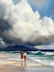Romantischer Strandspaziergang