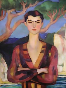 Stilvolle Figur an der Küste
