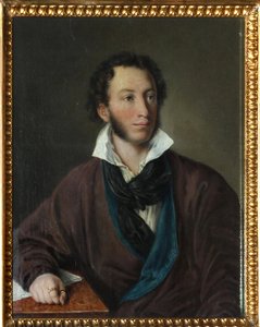 Porträt des Schriftstellers Alexander Puschkin (1799-1837) - Kopie nach W. Tropinin, von Avdotja Petrowna Jelagina (1789-1877)