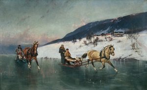 Schlittenfahrt auf dem Eis von Axel Hjalmar Ender