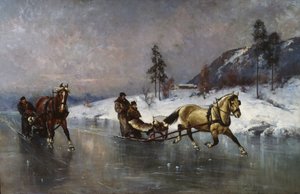 Schlittenfahrt auf dem Eis von Axel Hjalmar Ender