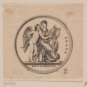 Medaille mit Darstellung von Erato von Axel Theodor Kittendorff