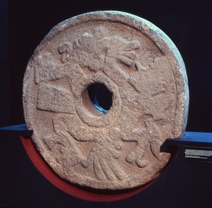 Stein, verwendet beim Pelota-Spiel von Aztec