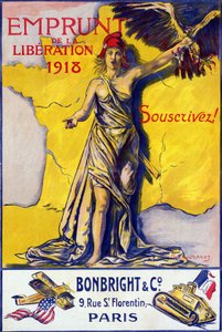 Plakat für „The Loan of Liberation 1918: Subscribe!“ - Illustriert von B. Chavannaz, Rechte vorbehalten. von B. Chavannaz