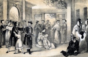 Die Chinesen, die von den Tataren nach ihrer Eroberung durch Zinguis-Khan als Sklaven verkauft wurden, 1847