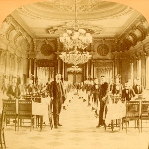 Der große Speisesaal, Windsor Hotel, angeblich der schönste der Welt, Montreal, Kanada, 1894