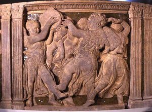 Post-Restaurations-Panel Nr. III vom Außenkanzel der Kathedrale von Prato von B. di Donatello and Michelozzo