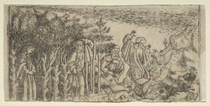 Dante verirrt sich im Wald: Flucht und Begegnung mit Virgil, Canto I von Baccio Baldini