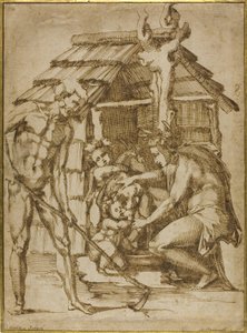 Erste Familie vor einem Unterschlupf von Baccio Bandinelli