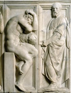 Prophet und Ignudo Flachrelief aus Marmor von Baccio Bandinelli (1493-1560) von Baccio Bandinelli