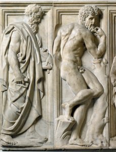 Prophet und Ignudo Flachrelief aus Marmor von Baccio Bandinelli (1493-1560) von Baccio Bandinelli