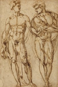 Studie von zwei Männern (recto); Studie des Kopfes eines bärtigen Mannes (verso)