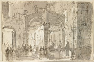 Ansicht eines Hochaltars, vielleicht in San Marco, Venedig von Baldassare Cavallotti