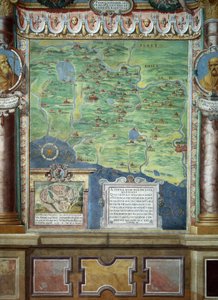 Das römische Tuscia-Land, gespendet von der Gräfin Matilda an die Kirche (Detail) von Baldassare Croce