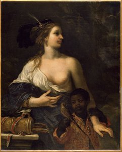 Türkische Frau mit schwarzem Kind, ca. 1650-1670 von Baldassare Franceschini