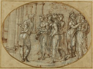 Odysseus und die Töchter des Lykomedes von Baldassare Peruzzi