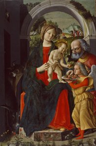 Die Heilige Familie mit einem Engel von Baldassare di Matteo Carrari