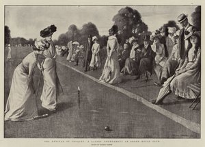 Die Wiederbelebung des Croquet, ein Damenturnier im Sheen House Club von Balliol (after) Salmon