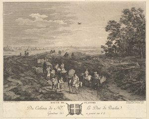 Flandernstraße Route de Flandre nach einem Gemälde in der Sammlung des Duc de Praslin, 1772 von Balthasar Anton Dunker