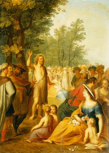 Der heilige Johannes der Täufer predigt in der Wildnis von Balthasar Beschey