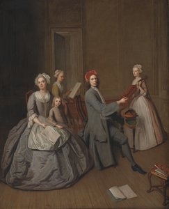 Der Künstler und seine Familie musizieren