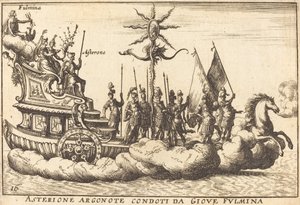 Asterione Argonote condoti da Giove Fulmina von Balthasar Moncornet after Remigio Cantagallina