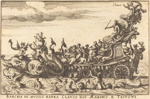 Barcha di musici rapra Clauco dio Marino e Tritoni von Balthasar Moncornet after Remigio Cantagallina