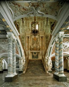 Ansicht der großen Treppe des Schlosses Augustusburg