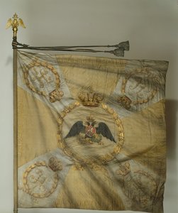 Sankt Georgs-Flagge des Infanterieregiments zur Zeit von Nikolaus I., 1830-1840er von Banners and Standards Flags