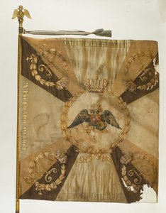 Sankt-Georgs-Flagge des Moskauer Infanterieregiments zur Zeit von Nikolaus I., 1830-1840er Jahre von Banners and Standards Flags