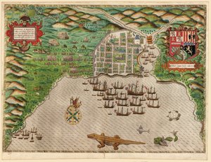 Eroberung der spanischen Siedlung Santo Domingo auf Hispaniola