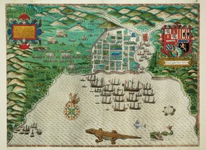 Karte von Santo Domingo von Baptista Boazio