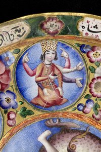 Gedeckter Schüssel, Untertasse und Löffel mit astrologischer Dekoration, frühes 19. Jahrhundert