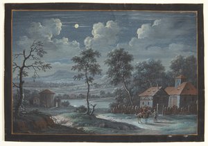 Eine südliche Landschaft im Vollmond