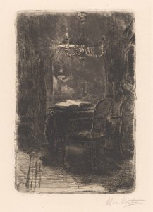 Interieur mit Spiegel und Tisch mit aufgeschlagenem Buch von Barbara Elisabeth van Houten (signed by artist)