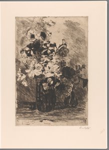 Petunien in zwei Vasen von Barbara Elisabeth van Houten (signed by artist)