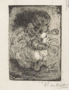 Porträt von H.W. Mouton als Baby von Barbara Elisabeth van Houten (signed by artist)