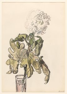Blühende Chrysantheme in einer Vase von Barbara Elisabeth van Houten