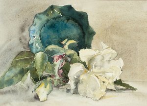 Blumen und umgekippter Topf von Barbara Leigh Smith Bodichon