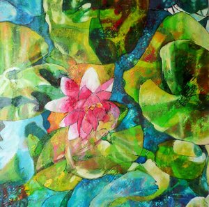 Rosa Seerosen-Teich
