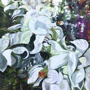 Weiße Blumen-Schmetterling