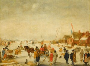 Genießen des Eises von Barend Avercamp