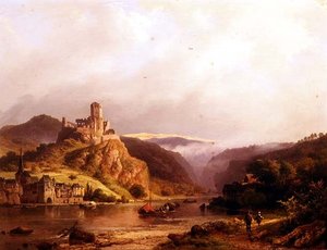 Beilstein an der Mosel von Barend Cornelis Koekkoek