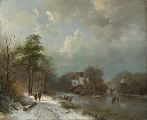 Winterlandschaft, Holland, 1833 von Barend Cornelis Koekkoek