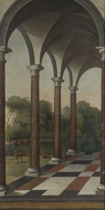 Kolonnade mit Blick auf einen Park
