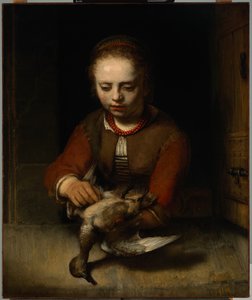 Junges Mädchen rupft eine Ente, ca. 1650 von Barent Fabritius