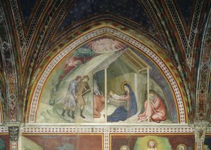 Die Geburt Christi, aus einer Serie von Szenen des Neuen Testaments von Barna da Siena