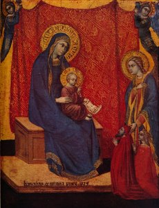 Die Madonna auf dem Thron und zwei Stifter in Anbetung, 1374 von Barnaba da Modena